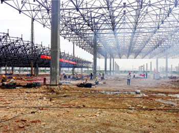 一汽大众汽车有限公司佛山分公司二期总装车间钢网架 一汽大众汽车有限公司佛山分公司二期总装车间钢网架